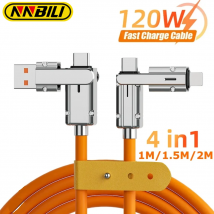 NNBILI 4 in 1 120 W USB Typ C auf Typ C IOS-Kabel 3 IN 1 PD 100 W Schnelllade-Datenkabel für iPhone 11 12 13 14 15 Pro Max