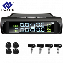 E-ACE K01 Inteligentny czujnik solarny TPMS Bezprzewodowy system monitorowania ciśnienia w oponach Automatyczne urządzenie alarmowe z 4 czujnikami