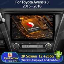 Android 15 Autoradio Für Toyota Avensis 3 2015 - 2018 GPS NAVI 2DIN Multimedia Video Player 4G WIFI Qualcomm BT QLED Kopf Einheit