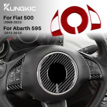 Per Fiat 500 Abarth 595 2012 2013 2014 2015 2016 2017 2018 2019 2020 2021 2022 2023 Auto Sterzo Reale Morbido Adesivo In Fibra di Carbonio