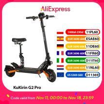 KuKirin G2 Pro Scooter elettrico pieghevole 9 pollici Tubeless Vuoto Pneumatico 600W Motore 48V 15.6Ah Batteria Sedile staccabile Freno a disco