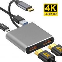 Docking Station Hub di tipo C a HDMI * 2 4K USB3.0 PD ricarica rapida doppio schermo estendere