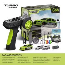 Turbo Racing 1:76 C66 Drift RC Car with Gyro 2.4G 5CH Radio Full Proportional Remote Control RTR Desktop Toys For Christmas Gift