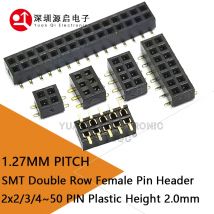 Low Profile 1,27mm zweireihige Buchse Stift leiste Kunststoff höhe 2,0 Pin header Leiterplatte buchse smt 2*3/4/5/6/10/12/15/9/2/8/50p 1u pa6t