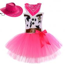 Rosa Cowgirl Kostüm für Mädchen Geburtstag Party Tutu Prinzessin Kleid Mädchen Kuh Cowboy Outfit Kleinkind Halloween Dress Up Kleidung