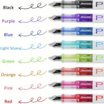 Penne stilografiche monouso con pennino fine da 8 pezzi Colori assortiti Flusso di scrittura liscio Fornitura di inchiostro visibile Materiale plastico EF