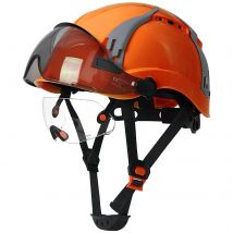 CE-Schutzhelm mit Doppelbrille, verstellbare Mehrwege-Entlüftungsschlitze, ABS-Konstruktion, Schutzhelm, Ingenieur, Industrie-Arbeitshut, ANSI