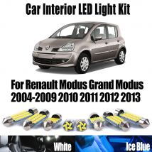 12Pcs Canbus For Renault Modus Grand Modus 2004- 2011 2012 2013 No Error Car Ceiling Bulbs LED Interior Map Dome  Light Kit
