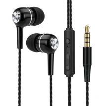 Cuffie cablate auricolari sportivi da 3.5mm con auricolari per telefono basso cuffie Stereo con controllo del volume del microfono auricolari musicali