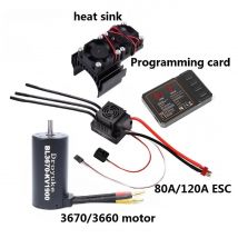 Motor sin escobillas impermeable para coche a control remoto, Conjunto Combinado ESC sin escobillas, 3660 2600KV/3300KV/3800KV y 3670 1900KV 2150KV/2650KV 80A/120A, 1/8