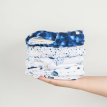 Elinfant 9 Stück/Packung wasserdichte, waschbare Stoffwindeln für 3–15 kg, saugfähige Windeleinlagen, tragbare Wickeltasche, Aufbewahrungstasche