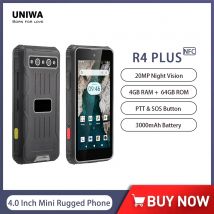 R4 Plus 4G Mini Robustes Smartphone Android 14 Octa Core 4 GB + 64 GB 20 MP Nachtsicht 3000 mAh PTT SOS 4 Zoll kleines Mobiltelefon NFC