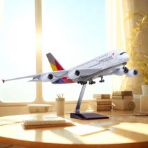 Für Asiana Flugzeug Modell Flugzeug Airbus A380 Luftfahrt Flugzeug Maßstab 1/160 Mit Led-leuchten Und Rädern Souvenir Flugzeug Spielzeug