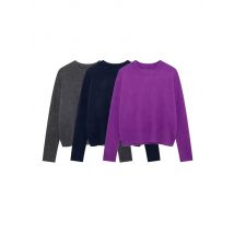 Damen Soft Touch Übergroßer Strickpullover, O-Ausschnitt, lange Ärmel, weibliche Pullover, schicke Tops, Mode