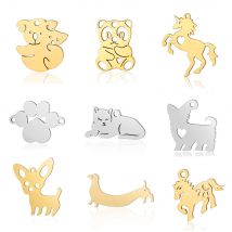5 teile/los Chihuahua Hund DIY Charms Großhandel 316 Edelstahl Koala Katze Anschlüsse Charme Vogel Panda Einhorn Schmuck Anhänger