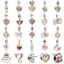 Neuer 925er Sterlingsilber-Charm mit fliegendem Schwein und Liebesbaum von Ley 925-Kettenperle, passend für Original-Armband-Zubehör, DIY-Damenschmuck