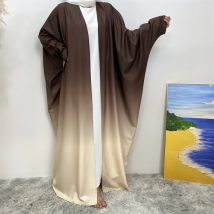 Frühling lebendige Krawatte Färbung offen Abayas für Frauen Mode lose Langarm Cardigan lässig muslimische Cardigan Fledermaus Ärmel Kaftan