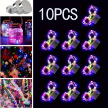 10szt LED Fairy Light Zasilane bateryjnie Światła sznurkowe Wodoodporny srebrny drut Światło księżyca do DIY Wedding Party Bedroom Cake Decoar