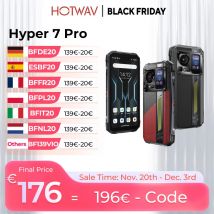 HOTWAV Hyper 7 Pro 5G Wytrzymały Telefon 200MP 6.6'' FHD+ 120Hz Telefon Komórkowy 16GB 256GB 10800mAh 33W Smartfon Android 14 Telefon Komórkowy