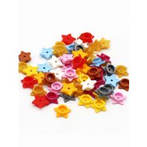 50pcs MOC 11609 Friends Plate Round 1x1 with Star and Small Pin Hole City Christmas View Bricks Building Blocks Compatible Toys