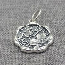 2 stücke von 925 sterling silber blüte blume charme anhänger für halskette armband