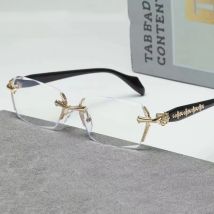 2024 Retro Frameless Ultra Light Women Men Reading Glasses Blocking Blue Light Computer Presbyopia Eyewear Eyeglasses +1.0..+4.0
