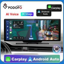 Podofo Car Mirror registrazione Video Carplay e Android connessione Wireless automatica navigazione