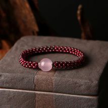 Natürlicher Granatstein und rosa Kristall, Achat und Amazonit, weibliche Perlen, Armband, Schmuck für Frauen, beste Geschenke