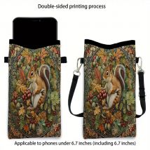William Morris Eichhörnchen-Umhängetasche, Handytasche, verstellbarer Riemen, exklusiv für Damen, Umhängetasche, umwandelbare Umhängetasche 5,27