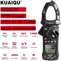 KUAIQU KM216C Amperimetrische Zange 1000 V 1200 A True RMS Digital Clamp Meter 9999 Zählt mit VFD/NCV/Inrush/Loz/Temperatur Test