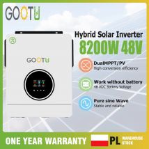 GOOTU 6.2KW/10.2KW Hybrydowy falownik solarny Podwójne wyjście 24V/48V MPPT 160A Czysta fala