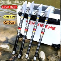 GHOTDA Short Sea Fishing Rods Fiber Telescopic Fishing Rod Carbon 1.8-3.6M Spinning Telescopic Fishing Tackle Spinning Rod