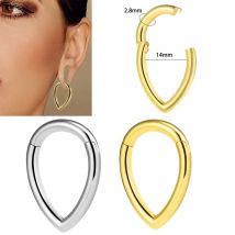 Dreamlee 1pc Gancio per l'orecchio a goccia Pesi Espansore Calibri Tappi in acciaio inossidabile Tunnel Kit di allungamento Clicker al naso Piercing