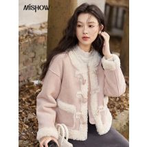 MISHOW Double Face Pelzmantel für Frauen 2024 Winter süße koreanische Vintage Wildleder Spleißen Fleece warme verdickte Jacke MXD55W0646