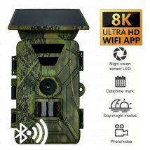 Solar Panel Trail Kamera 60MP8K Bluetooth Infrarot Trigger Nachtsicht Outdoor Wald Jagd Kamera Wildlife Überwachung PR903W