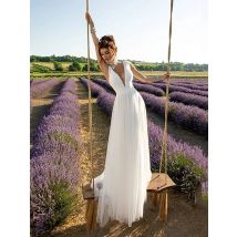 2025 Boho Wedding Dresses For Women Sexy V Neck Backless A-Line Bridal Gown Tulle Bride Gown Bohemian Brides Dresses Customized