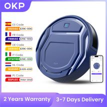 OKP K2 Robot Aspirador 2200Pa de succión,App/Google asistente de control,Ideal para pelo de mascotas, alfombras y suelos duros