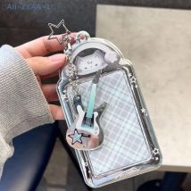 【ZYAA-1】Kawaii 3 Inch Photocard Holder Bag Pendant Photo Frame Picture Display Stand Card Holder Student Keychain For Bag