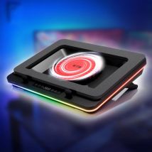 Podstawka chłodząca do laptopa do gier IETS GT600, do notebooków 14", 16", 18" do 19", 5,5-calowy turbowentylator, 7-stopniowa regulacja wysokości