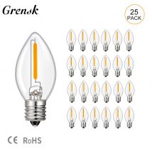 C7 led nacht birne 0,5 w kerzenlicht lampe klarglas e12 e14 sockel kandelaber kronleuchter salz lampe schnur licht ersatz lampen