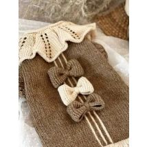 Maltese Sweet Sweater Pet Bow Knit Teddy Winter Warm Two-Legged Clothes Solid Color Puppy Pullover XS-XL