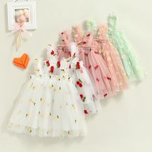 Kleinkind-Kleid für Kinder, Mädchen, Party, 2023, Sommer, ärmellos, Gänseblümchen-Blumen-Tutu-Kleid, geschichtetes Tüllkleid, Prinzessin, Geburtstagskleider