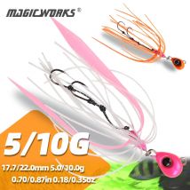 Magic Works 5g 10g Nano Gomma Richiamo Luce Tairaba Silicone Gonne da pesca Metallo Mini Jig Head Esche Esche artificiali Assist Hook