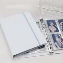 A5 Weiß Blau DIY Binder Fotokarten Sammeln Buch Tagebuch Agenda Planer DIY Cover Album Schreibwaren