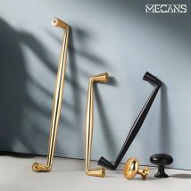 Goo-Ki Oro lucido/Nero Manopole per armadietti Maniglie per porte da cucina Maniglia per porta dell'armadio per cassetti per ferramenta per mobili