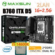 MAXSUN B760 ITX Motherboard Kit Core Intel I5 14600K CPU 2*DDR5 Dual LAN M.2 PCIEX16 4,0 Computer komponenten Spiel Motherboard