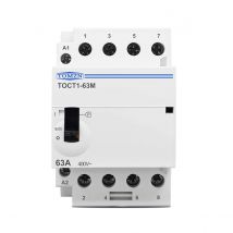 TOCT1 4P 63A 220V/230V 50/60Hz Din Rail Household AC Modular Contactor With Manual Control Switch 4NO or 2NO 2NC or 4NC