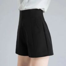 Frauen Frühling Sommer A-line Shorts Casual Hohe Taille Lose Breite Bein Chiffon Shorts Chic Dame Weiß Schwarz Anzug Shorts Hohe Qualität