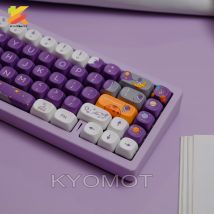 KYOMOT 150 Tasten Sternenlila Astronauten-Thema PBT-Tastenkappen MOA Profile Dye Sub-Tastenkappen für DIY MX Switch mechanische Tastaturkappen