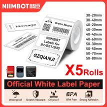 5 Rollen Niimbot Thermo papier für b21 b1 Drucker Home-Office-Etiketten rollen buntes Klebe papier quadratisch bedruckbare Aufkleber papiere